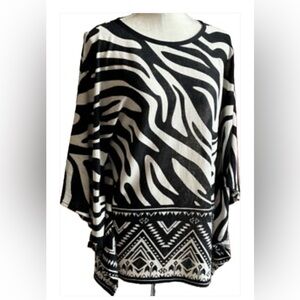 NWOT Joseph Ribkoff Monochrome Patterned tunic top size 8
